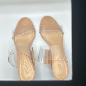 Schutz Victoria Nude block heel sandal size 6B